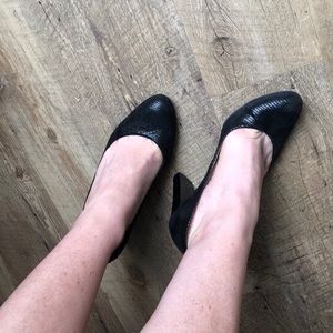 Calvin Klein Olive 2 Black Patterned Pumps